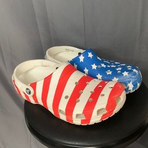 USA themed Crocs Women’s 11 Men’s 9